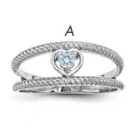 Synthetic Single Stone Mother&#39;s Ring Sterling Silver Rhodium-plated XMR65/1SS-5, MPN: XMR65_1W--6, …