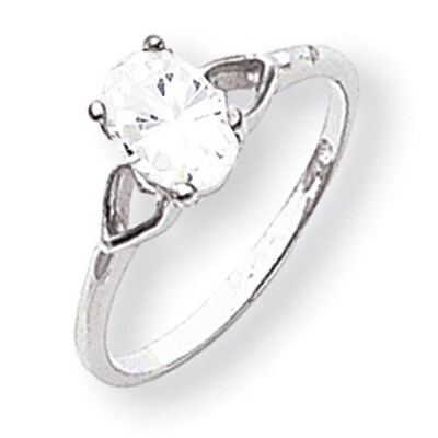 Cubic Zirconia Ring 14k white Gold 7x5mm Oval Y2194CZ Diamond, MPN: Y2194CZ, 883957552569