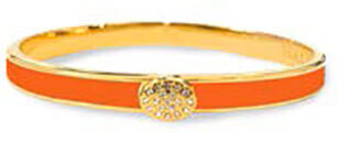 Halcyon Days 6mm Skinny Plain Pave Button OrangeGold Hinged Bangle HBPSB0706G, MPN: HBPSB0706G, 506…