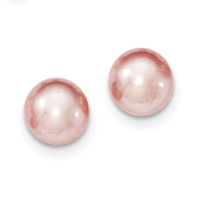 9-10mm Purple Freshwater Cultured Button Pearl Stud Earring Sterling Silver QE12694, MPN: QE12694, …