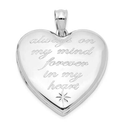 Always On My Mind Ash Holder Heart Locket Sterling Silver Rhodium Plated QLS1007, MPN: QLS1007, 886…