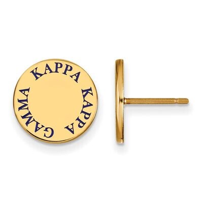 Kappa Kappa Gamma Enameled Post Earrings Gold-plated Silver GP020KKG, MPN: GP020KKG, 886774924885