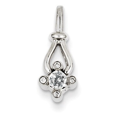 1 Birthstone Family Jewelry Diamond Semi-Set Pendant 14k White Gold XMPW26/1, MPN: XMPW26/1, 883957…