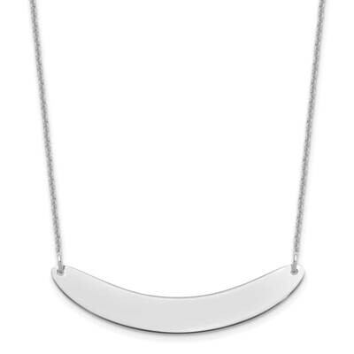 Polished Curved Blank Bar Necklace 10k White Gold Medium 10XNA1206W, MPN: 10XNA1206W,