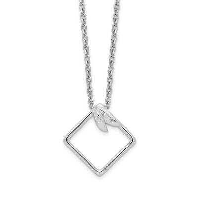 White Ice .015Ct. Diamond Necklace Sterling Silver QW454-18, MPN: QW454-18, 191101479717