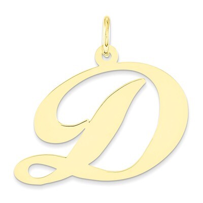 Large Fancy Script Initial D Charm 14k Gold YC654D, MPN: YC654D, 886774136929