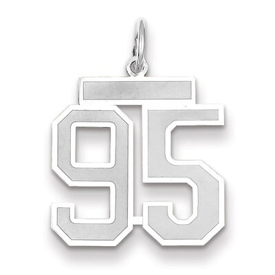 Number 95 Charm Medium Satin 14k white Gold WSM95, MPN: WSM95, 883957079578