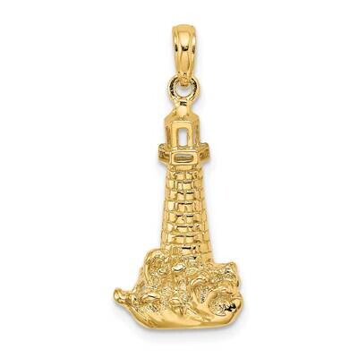 Lighthouse with Wave Charm 14k Gold K7410, MPN: K7410, 637218010929