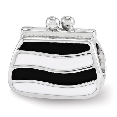 Enamel &amp; Sworovski Elements Purse Bead - Sterling Silver QRS3483, MPN: QRS3483, 191101471780