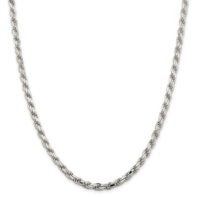 30 Inch 5.75mm Diamond-cut Rope Chain Sterling Silver QDC120-30, MPN: QDC120-30, 883957961071