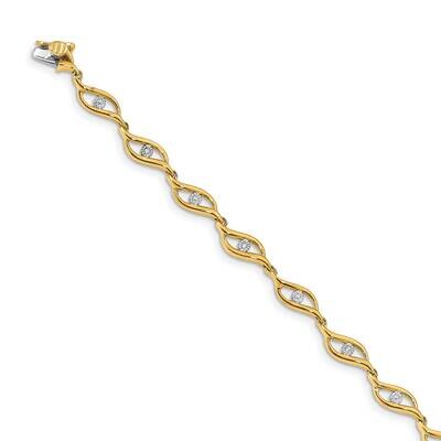 Diamond 7.5 Inch Link Bracelet 14k Gold BM4611-003-YA, MPN: BM4611-003-YA, 191101332463