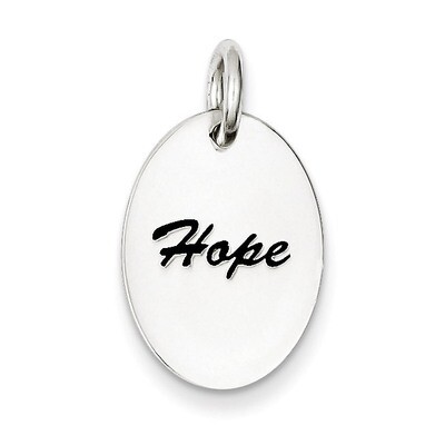 Enamel Hope Pendant Sterling Silver Polished QC7492, MPN: QC7492, 886774646046