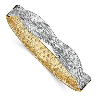 Leslie&#39;s Mesh Reversible Stretch Bracelet 14k Rhodium-plated HB-LF1124, MPN: LF1124, 191101680953