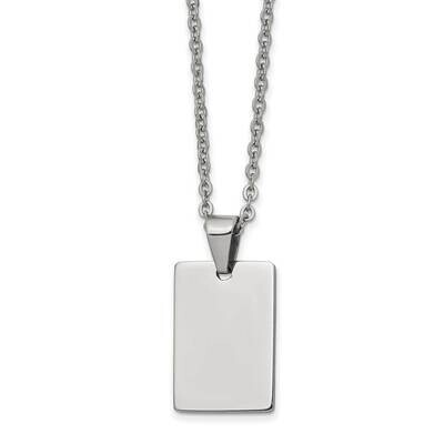 Engravable Dog Tag Pendant Necklace Stainless Steel SRN898-18 by Chisel, MPN: SRN898-18, 8867746728…