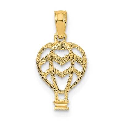 Flat Hot Air Balloon Charm 14k Gold Cut-out K7148, MPN: K7148, 637218008650