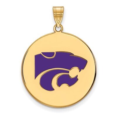 Kansas State University Large Enamel Disc Pendant Gold-plated Silver GP070KSU, MPN: GP070KSU, 88677…