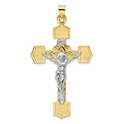 Solid Inri Crucifix Pendant 14k Two-Tone Gold Polished XR2065, MPN: XR2065,