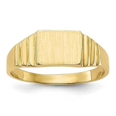 Satin Rectangular Child&#39;s Signet Ring 10k Gold 10R522, MPN: 10R522, 191101714788