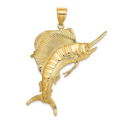 Textured Sailfish Charm 14k Gold 3-D Polished K7542, MPN: K7542, 637218114139