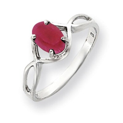 Created Ruby Ring 14k white Gold 7x5mm Oval Y4645CR, MPN: Y4645CR, 883957566030