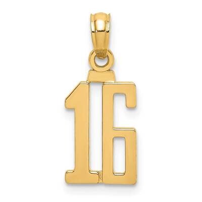 16 Block Style Charm 14k Gold NU16, MPN: NU16, 637218101214