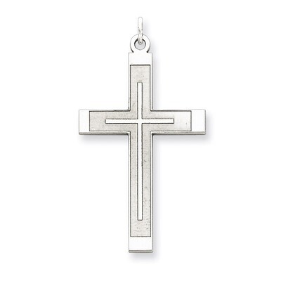 Cross Pendant Laser Designed Sterling Silver QXR117, MPN: QXR117, 883957582191