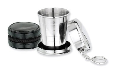 Collapsible Cup Key Ring with Black Case Stainless Steel GP2753