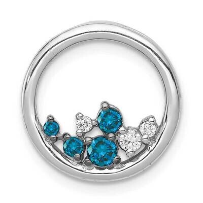 1/3Ct. Blue/White Diamond Circle Slide Pendant 14k White Gold PM4709-BD-033-WA, MPN: PM4709-BD-033-…