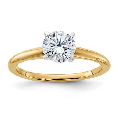 1ct. D E F Pure Light Round Moissanite Solitaire Ring 14k Two Tone Gold RM5965R-100-5MP, MPN: RM596…