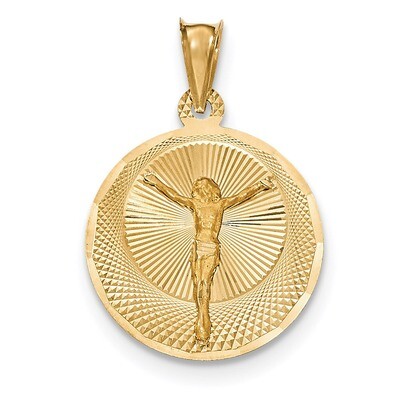 Diamond -cut CORPUS Circle Pendant 14k Gold Polished K5617, MPN: K5617, 191101453311