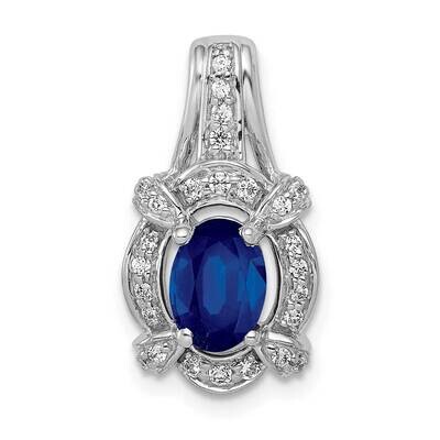 Sapphire Fancy Oval Pendant 14k White Gold Diamond PM5284-SA-020-WA, MPN: PM5284-SA-020-WA, 8839574…