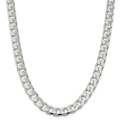 22 Inch 11.0mm Domed Curb Chain Sterling Silver QRC350-22, MPN: QRC350-22, 883957749983