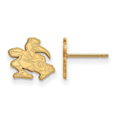 University of Miami x-Small Post Earring 14k Yellow Gold 4Y050UMF, MPN: 4Y050UMF, 886774883892