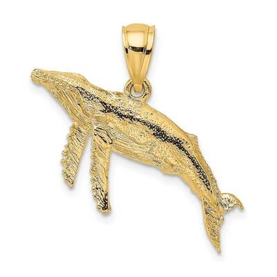 Textured Whale Charm 14k Gold 2-D K7447, MPN: K7447, 637218011377