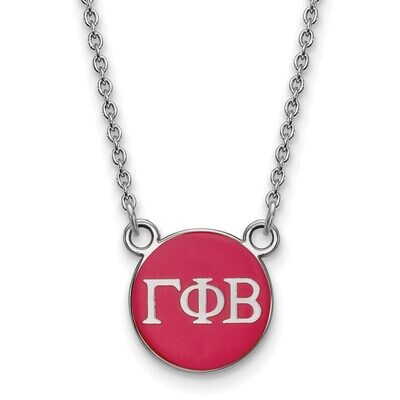 Gamma Phi Beta Extra Small Enameled Pendant with 18 Inch Chain Sterling Silver SS029GPB-18, MPN: SS…