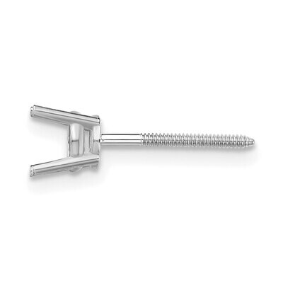 Round 4-Prong .06ct. Heavy Threaded Back Post Earring Mounting 14k White Gold WG329, MPN: WG329,