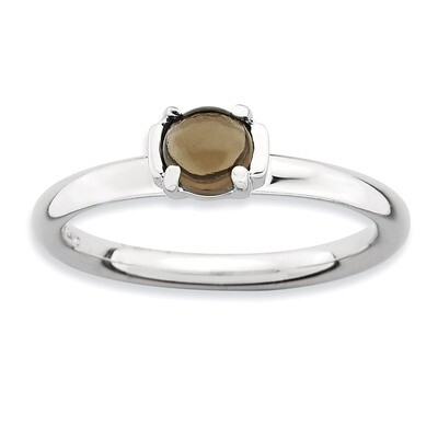Smokey Quartz Ring - Sterling Silver Polished QSK619, MPN: QSK619, 886774219769