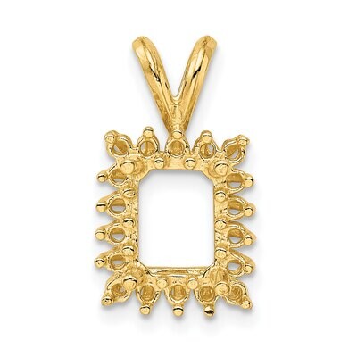 Emerald Cluster 6 x 4mm Pendant Setting 14k Yellow Gold YG979, MPN: YG979,