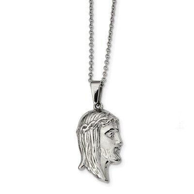 Jesus Sillouete 22 inch Necklace Stainless Steel Polished SRN2372-22 by Chisel, MPN: SRN2372-22, 19…