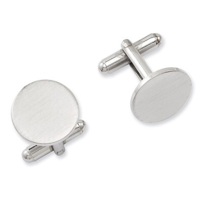 Round Satin Cufflinks Rhodium-plated GP3787, MPN: GP3787,