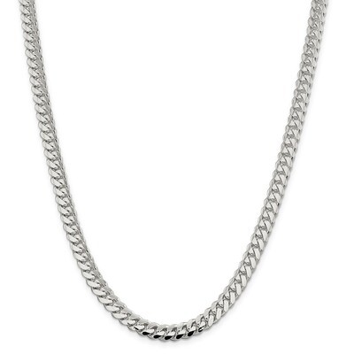 24 Inch 7.25mm Polished Domed Curb Chain Sterling Silver QDB200-24, MPN: QDB200-24, 883957750651