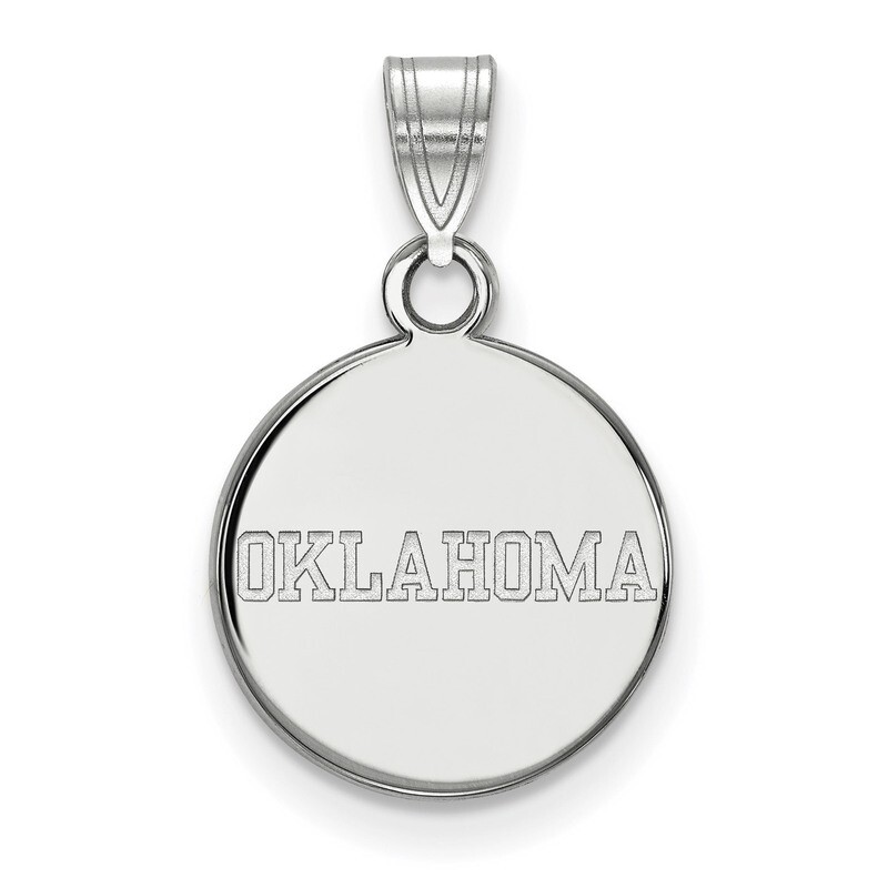 University of Oklahoma Small Disc Pendant 14k White Gold 4W051UOK, MPN: 4W051UOK, 886774850900
