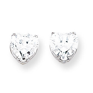 Cubic ZirconiDiamond heart stud earring 14k Gold XE100WCZ, MPN: XE100WCZ, 883957088952