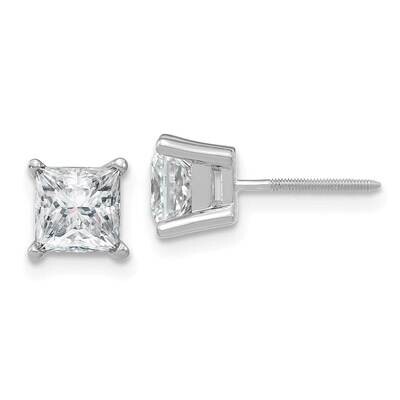 2ct. 5.5mm Princess G H I True Light Moissanite Earrings 14k White Gold WG365-11MT, MPN: WG365-11MT…