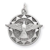 Holy Spirit Medal Sterling Silver Antiqued QC5906, MPN: QC5906, 191101184406