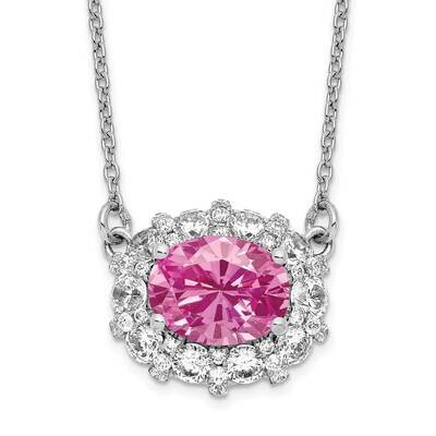Si1/Si2, G H I, Lab Crtd Pnk Sapphire Necklace 14k White Gold Lab Grown Diamond PM7973-CPS-100-WLG,…