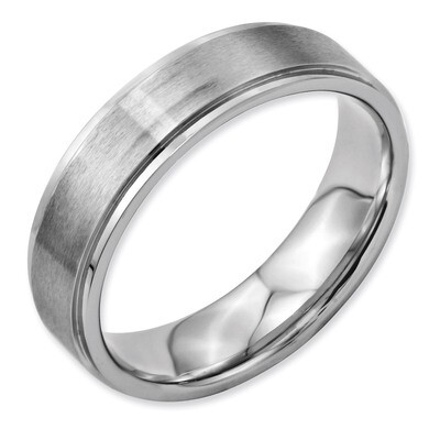 Ridged Edge 6mm Brushed and Polished Band - Stainless Steel SR32 by Chisel, MPN: SR32, 883957736662