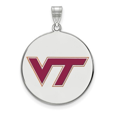 Virginia Tech Large Enamel Disc Pendant Sterling Silver SS074VTE, MPN: SS074VTE, 886774764146