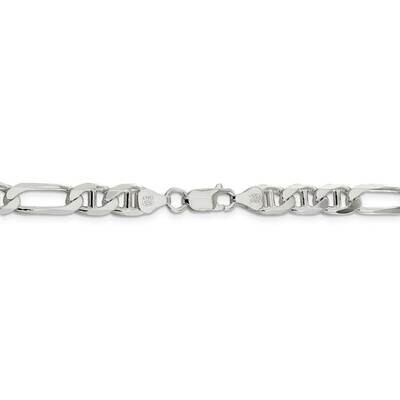 18 Inch 7.5mm Figaro Anchor Chain Sterling Silver QAF200-18, MPN: QAF200-18, 883957832531