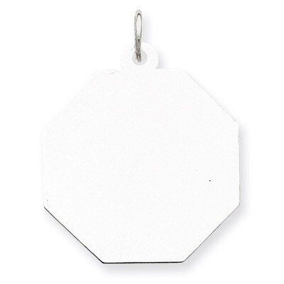 Octagon Disc Charm Engravable Sterling Silver QM426/27, MPN: QM426/27, 883957480886